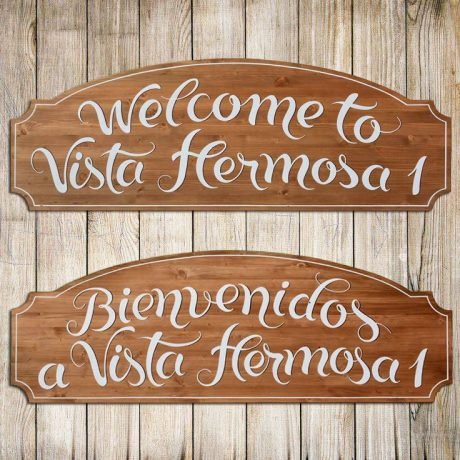 MasQueTiza - Carteles de madera Rotulación a mano - Urbanización Vista Hermosa Canarias, Carteles de madera, Rotulación a mano, Rotulación artesanal, Tenerife Sur, Canarias - 1b