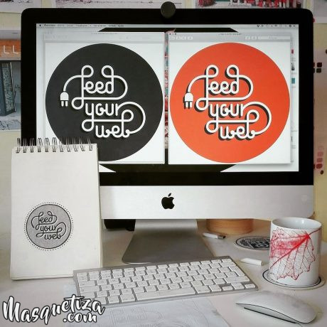 diseño-grafico-lettering-logo-feed-your-web-masquetiza-tenerife