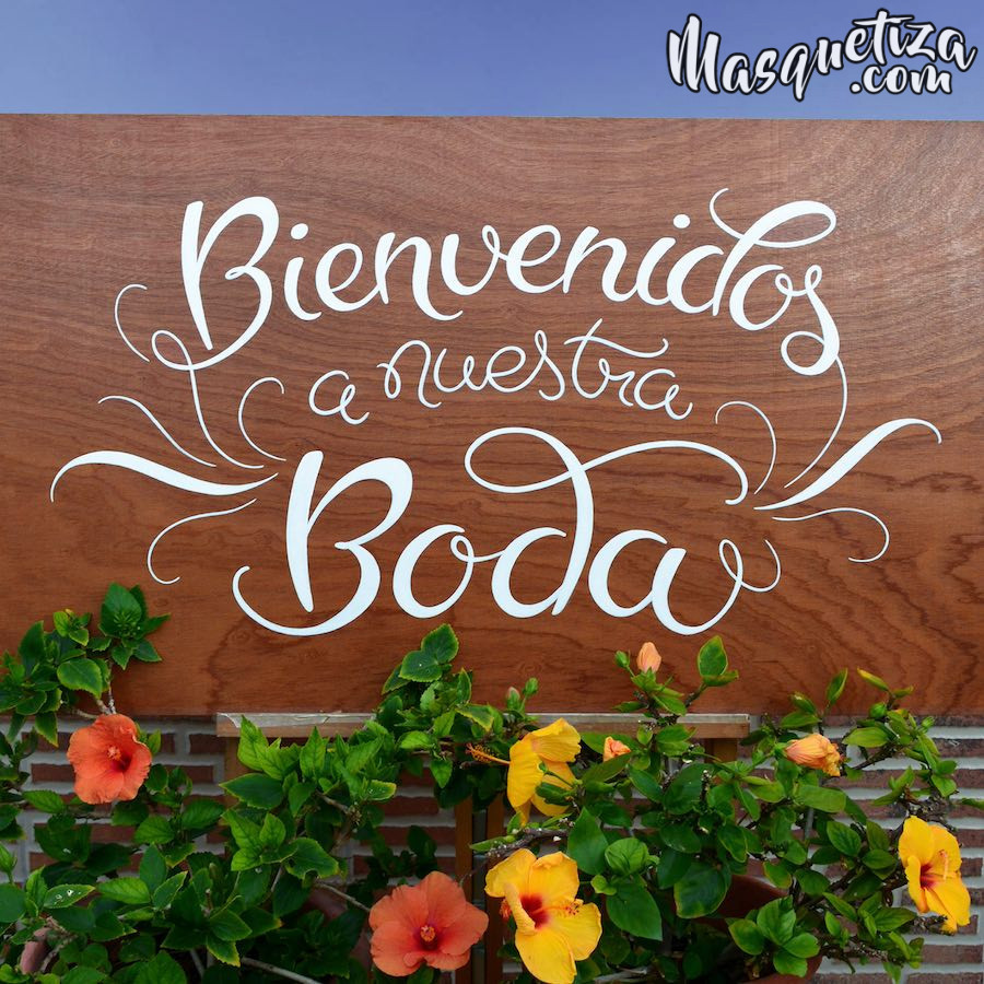 Cartel de Bienvenida para Boda Vintage Tenerife