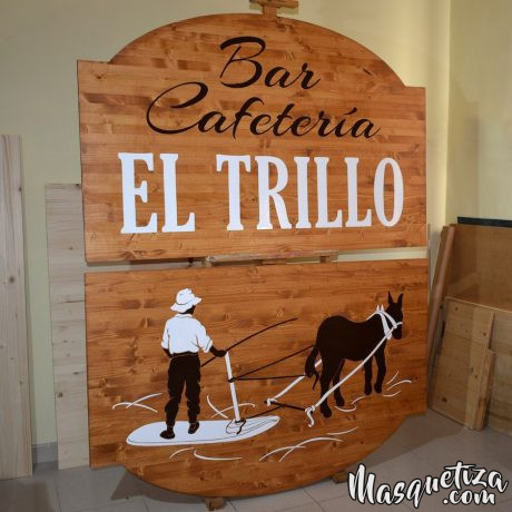 Carteles de Madera y Diseño de Logo El Trillo Masquetiza Tenerife