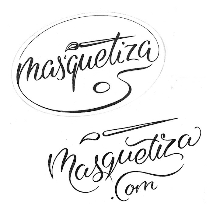 boceto-lettering-diseño-de-logo-vintage-masquetiza.com